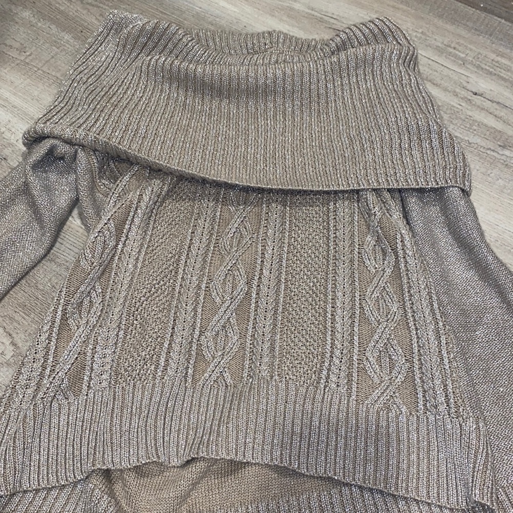 Off the shoulder sparkly knit sweater